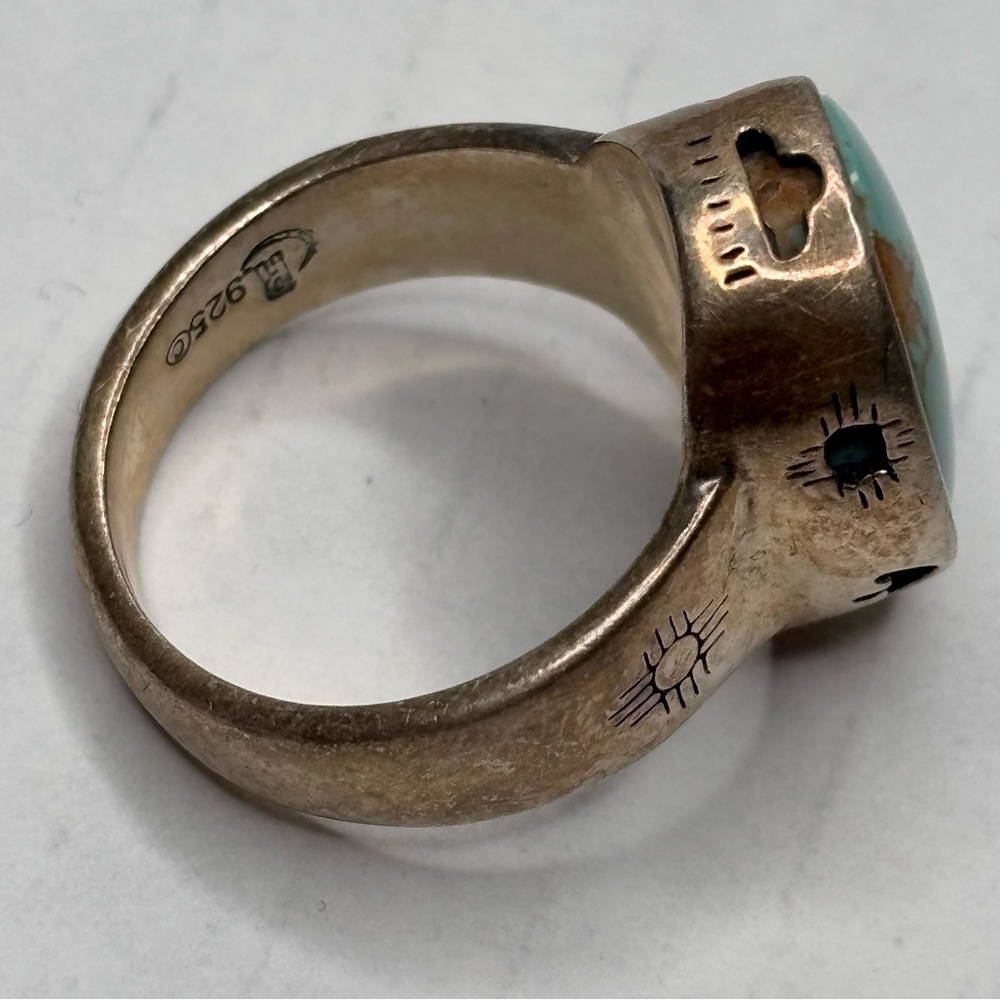 Price is firm CAROLYN POLLACK Vintage Sterling Silver Turquoise Ring Size 7 - Picture 7 of 9